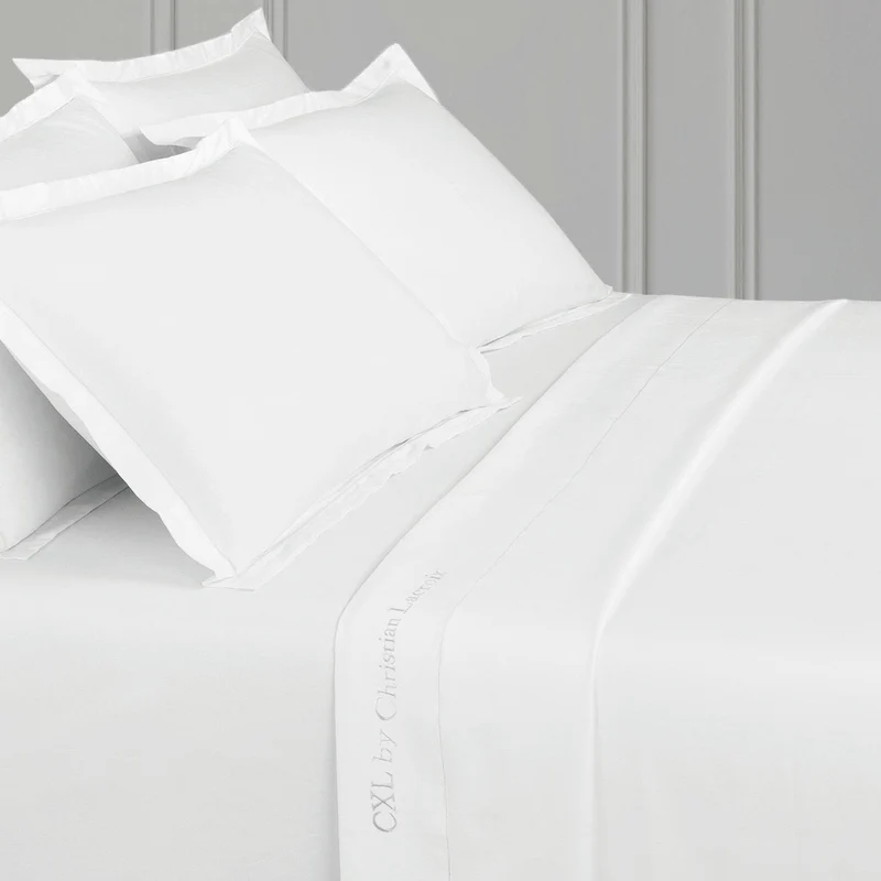 Drap plat satin de coton - Uni 1 baratta Blanc 01