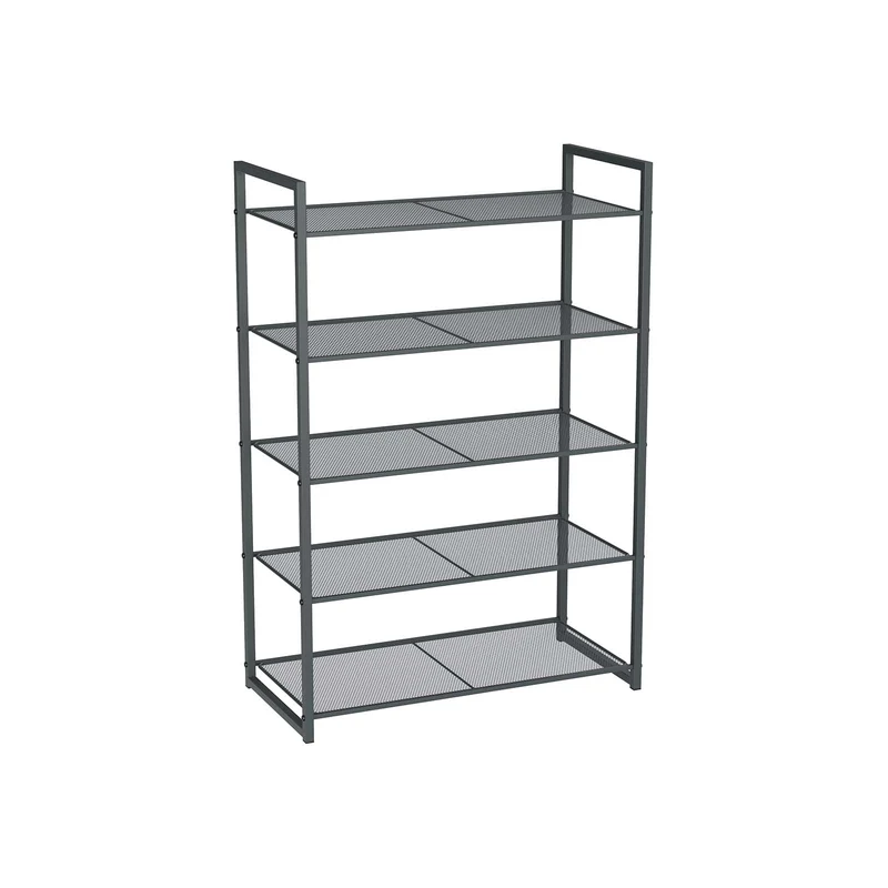 Étagère à chaussures 5 niveaux gris