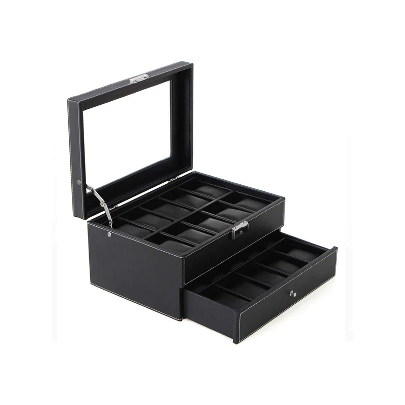 Boîtes à montres 20 cases noir