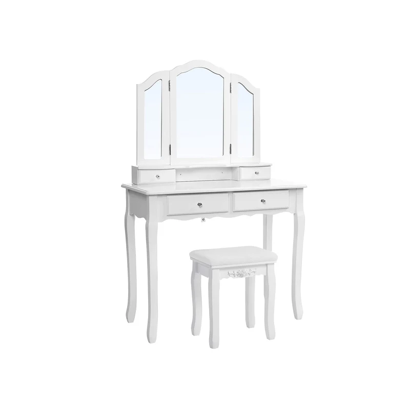 Set coiffeuse 3 miroirs arqués