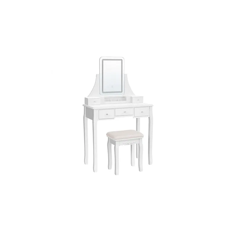 Coiffeuse avec miroir et tabouret