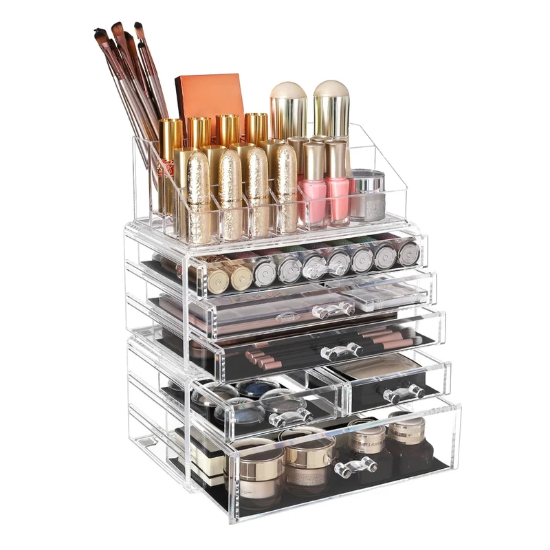 Organisateur de maquillage 3-en-1 en acrylique