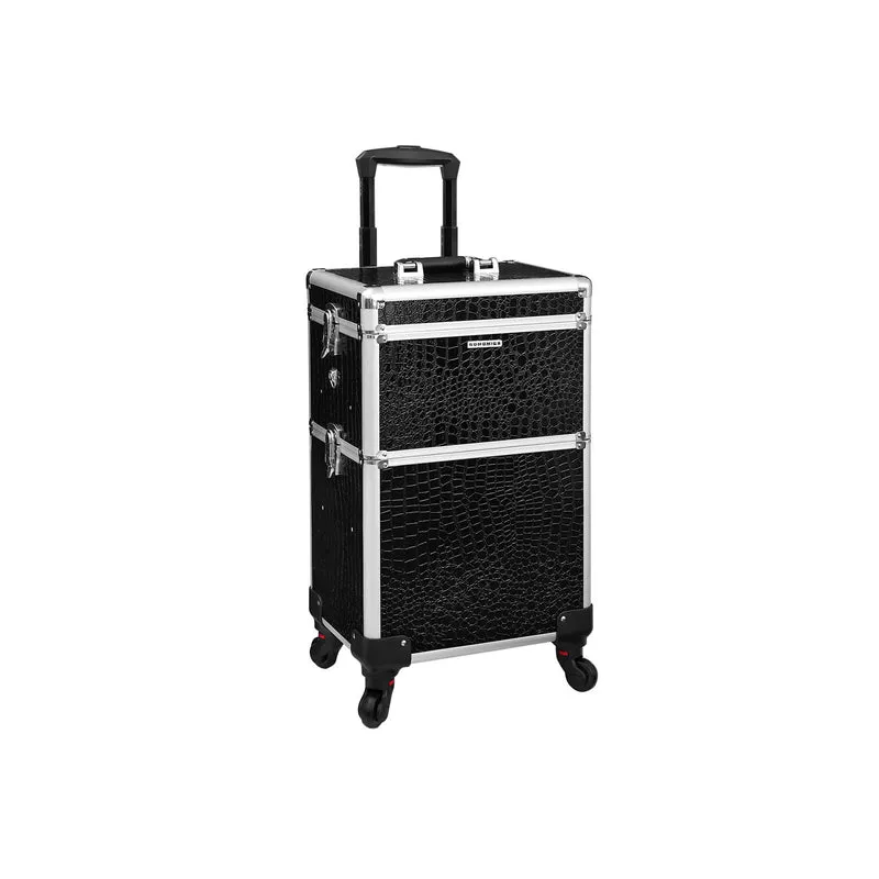 Valise de maquillage croco noir