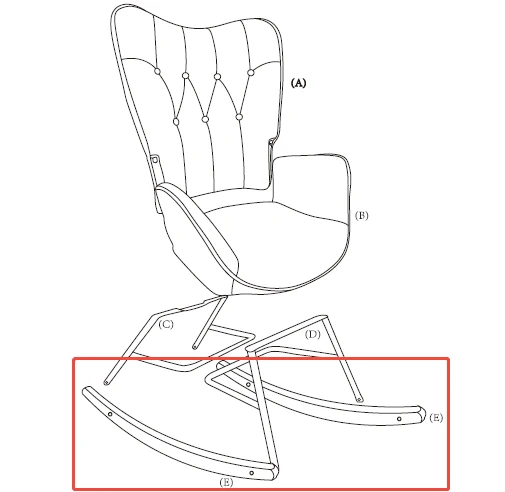 EPPING pieds de chaise à bascule E - 2PCS