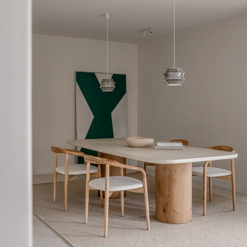 Table à manger Vesper - MicroSkin - 240 cm - Pieds en chêne
