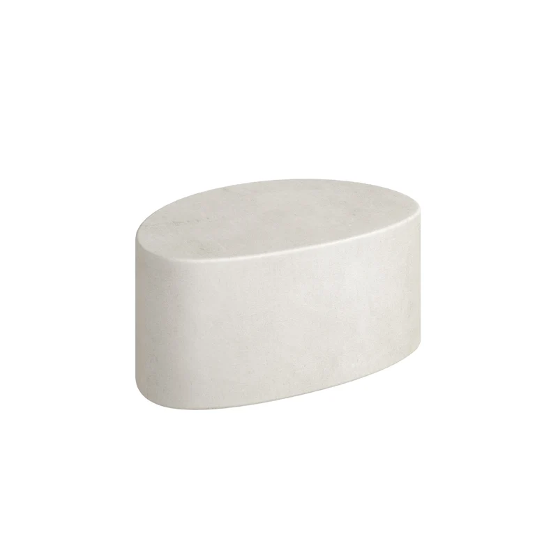 Table basse Varzy - MicroSkin - Latte - Moyenne - L65 x P45 x H30 cm