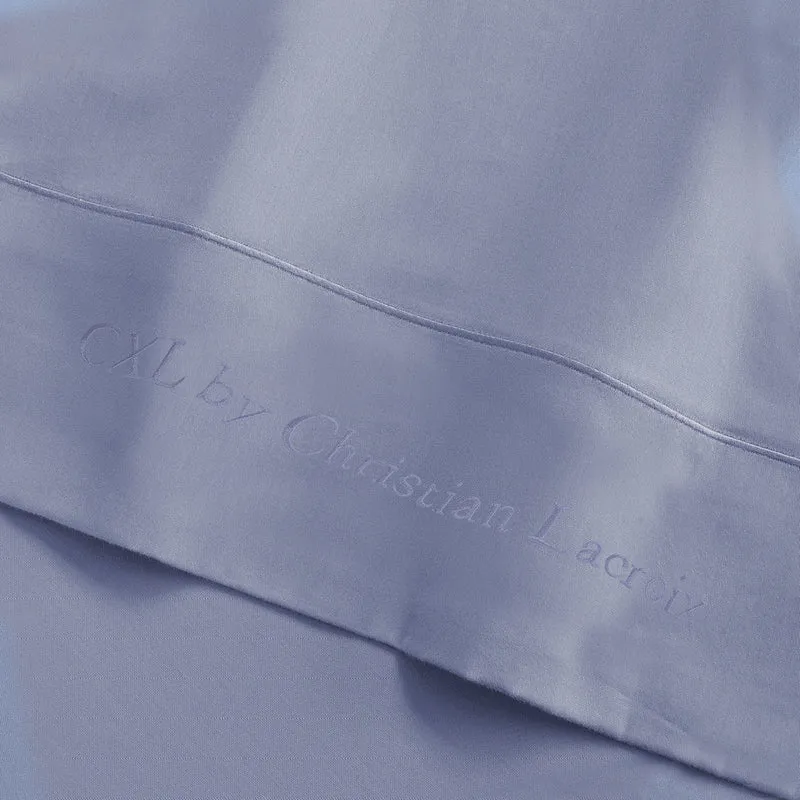 Drap plat satin de coton - Uni 1 baratta Bleu 02