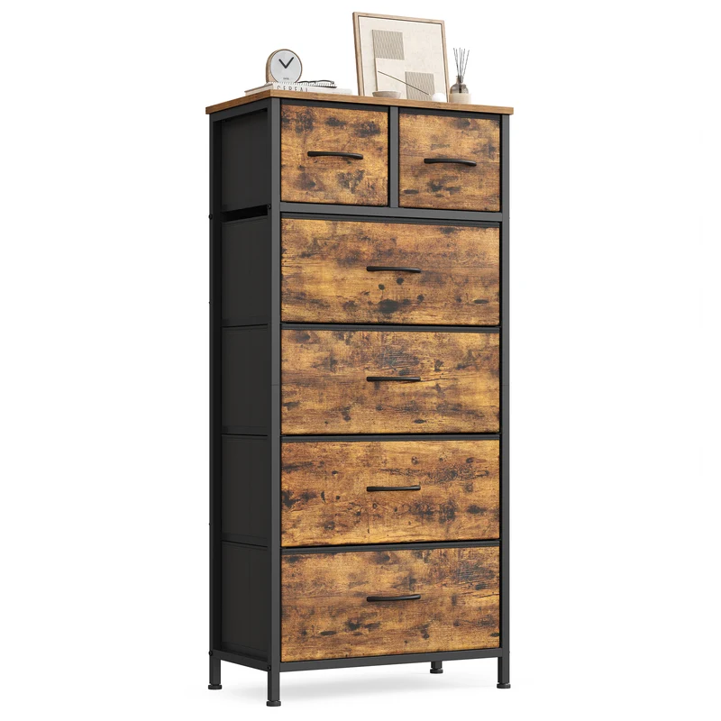 Meuble de rangement moderne à tiroirs avec cadre en acier
