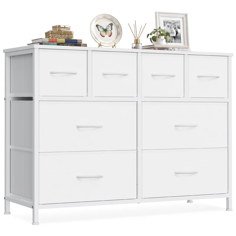 Commode à tiroirs en tissu avec cadre en acier