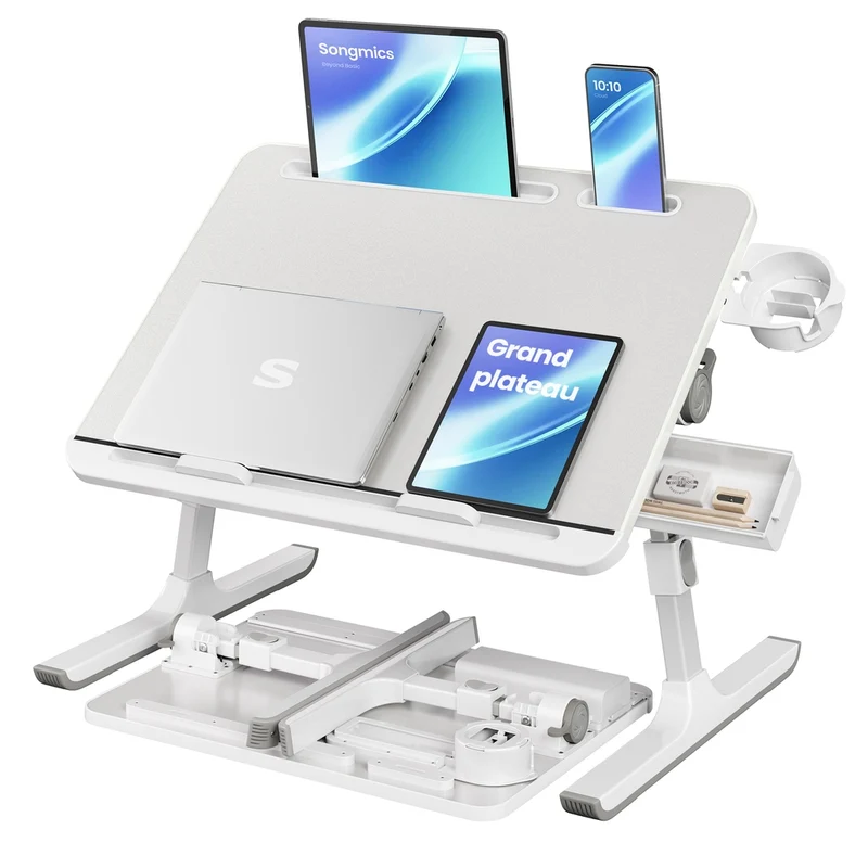 Table de Lit Pliable à Hauteur Réglable