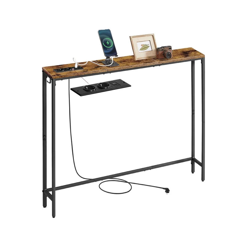 Table console avec multiprise pour entrée et salon