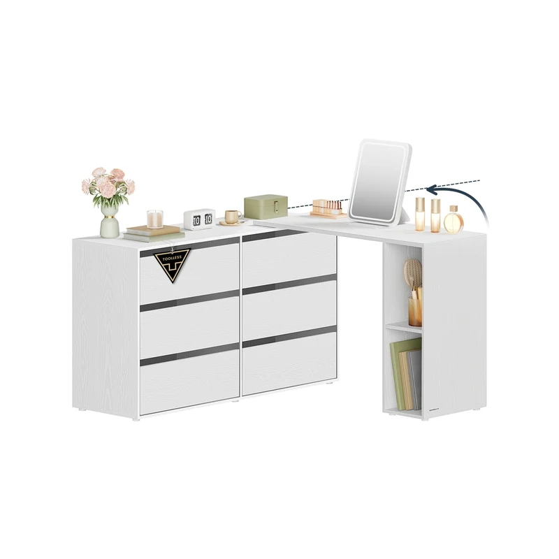 Coiffeuse modulable avec étagère