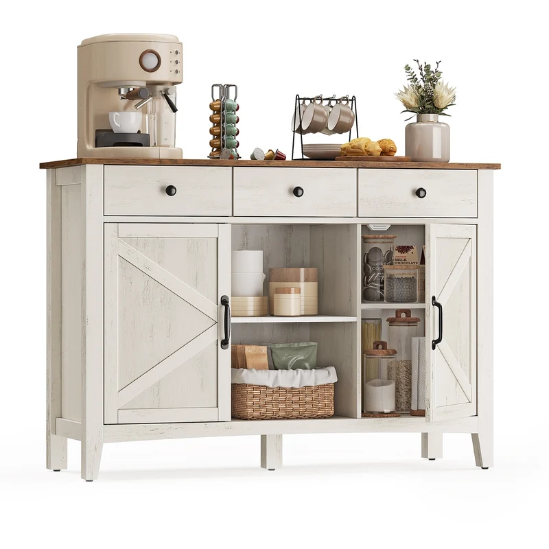 Buffet de cuisine avec tiroir et portes style campagne