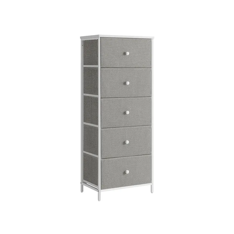 Commode colonne de rangement en tissu avec 5 tiroirs