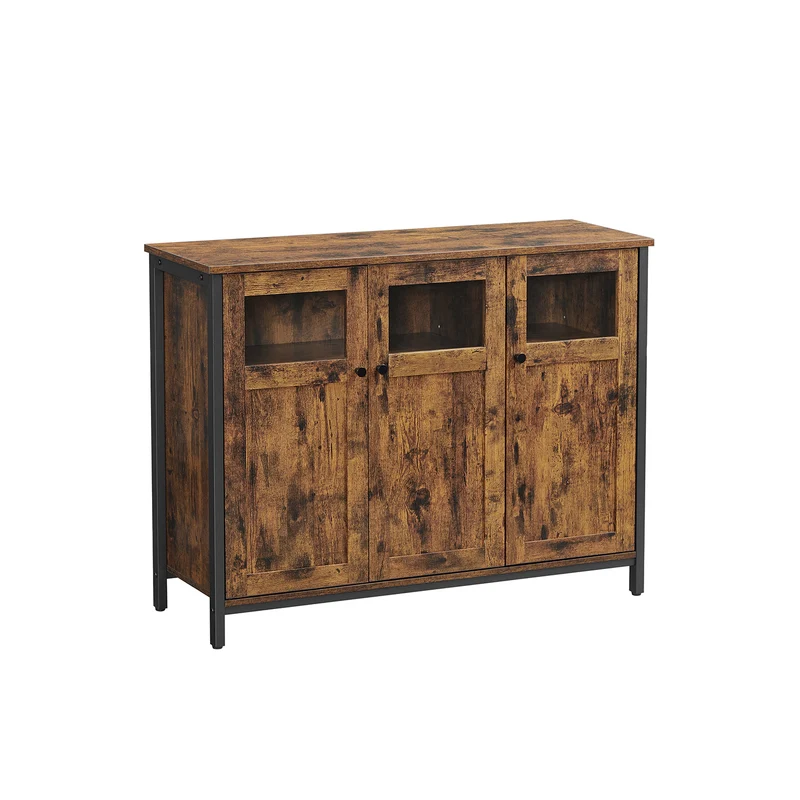 Buffet avec placard 3 portes vitrées