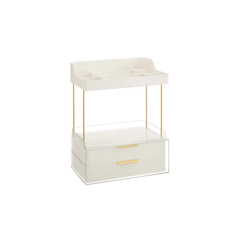 Organisateur de maquillage à 4 niveaux 20 x 32 x 391 cm blanc nuage