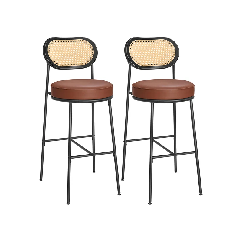 Tabourets de bar avec dossier incurvé - Lot 2