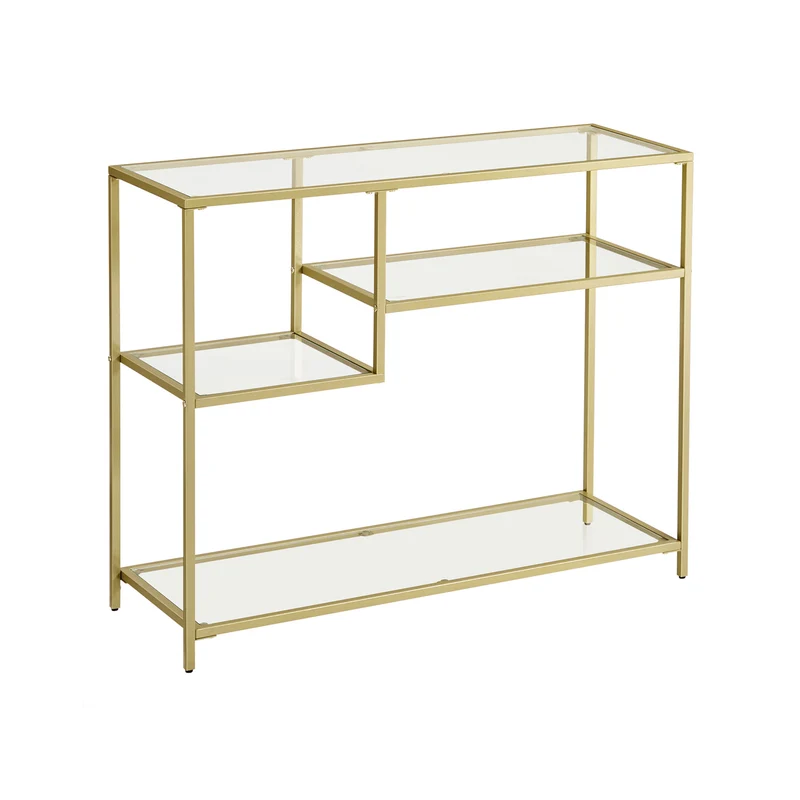 Table console verre doré