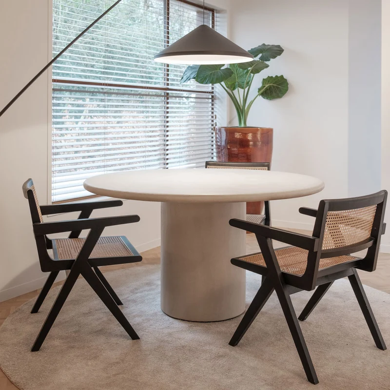 Table à manger ronde - Obi - Aspect béton - StoneSkin - 140 cm