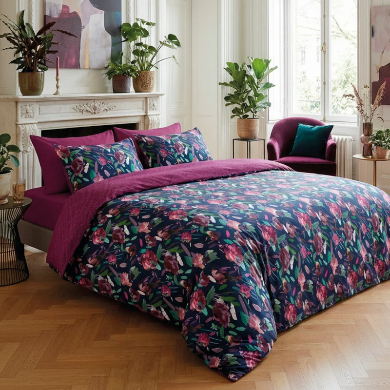 Taie d'oreiller satin de coton - Pollen prune