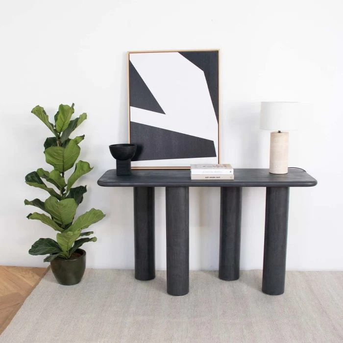 Table console en microskin Pim - 150 cm