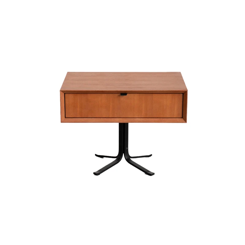 Table de chevet en Teck - Marc - Pied Noir (L60×H40cm)