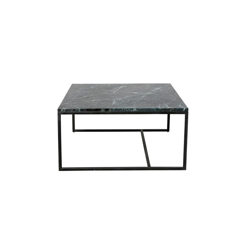 Table Basse Carrée en Marbre - Vert - Will - 70x70x36,5cm