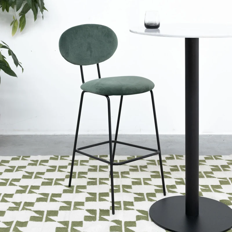 Tabouret de Bar - Velours Vert Foncé/Noir - Londres