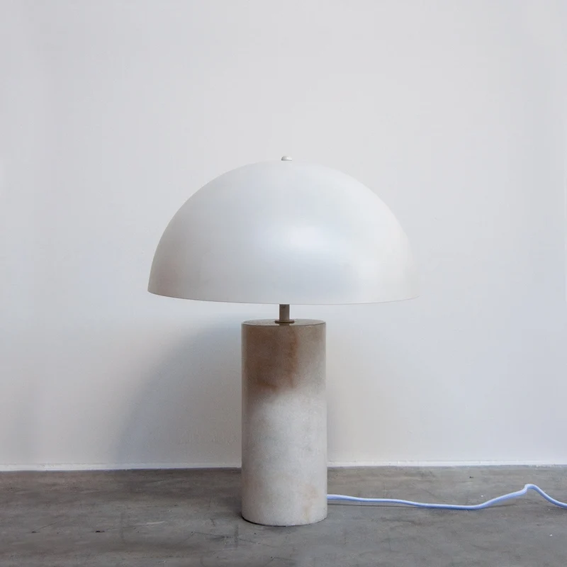 Lampe de Table Blanche - Mia - Marbre Carrare/Blanc