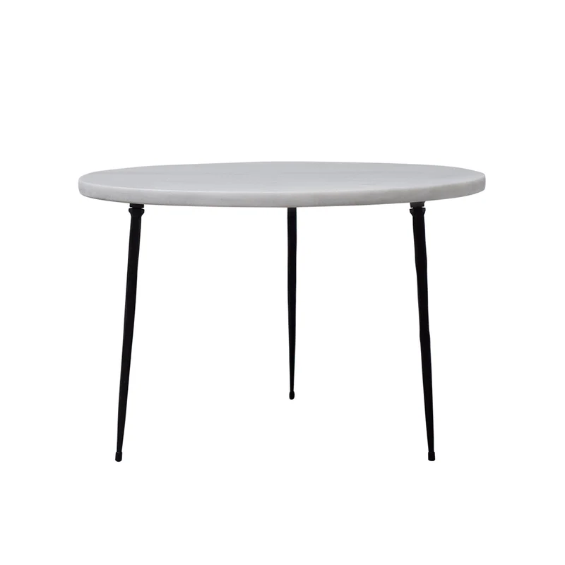 Table d'appoint Florence - Marbre Blanc Grec - 50x50x32cm