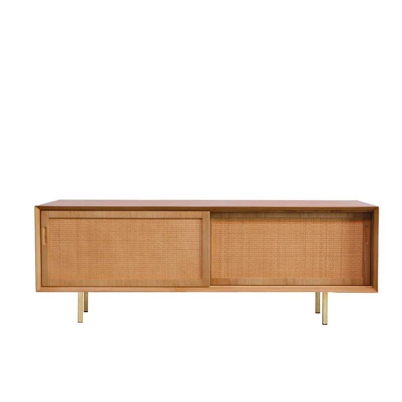 Dressoir Vintage - Chêne/ Osier Naturel (150cm) - Oskar