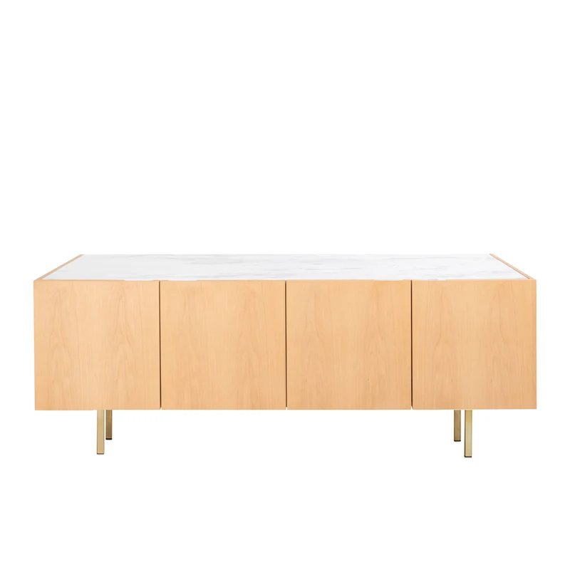 Buffet avec Marbre - Pisa - Chêne/Marbre Blanc - 200cm