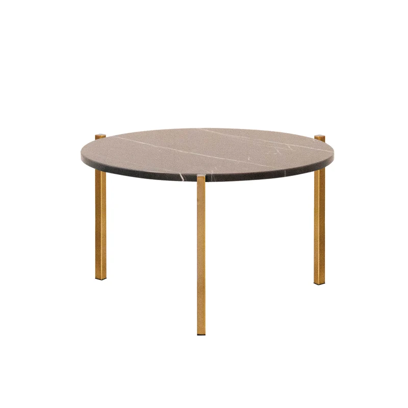 Table Basse en Marbre - Leonard - Marbre Noir - Ø58cm