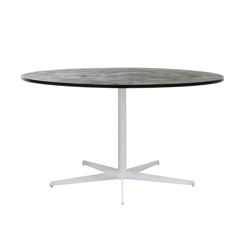 Table à manger ronde avec plateau en bois - Noir - Ø125cm