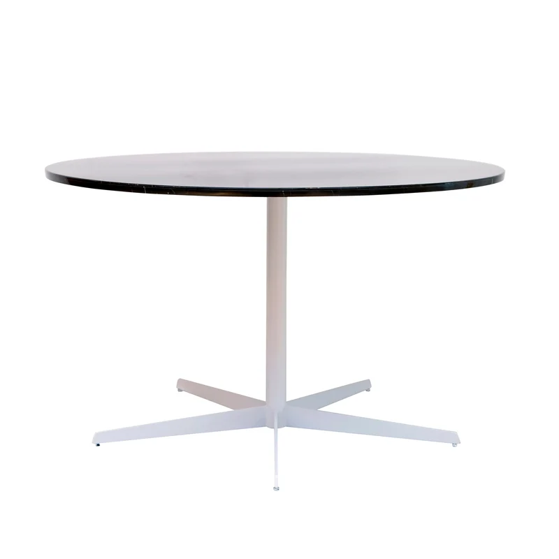Table à manger ronde avec plateau en marbre - Harris - Noir - Ø125cm