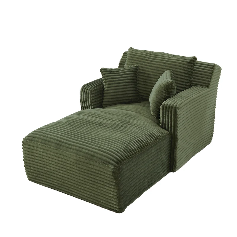 Chaiselongue sofa moderne en corde vert Canapé-lit relax sans montage pour salon bureau et appartement