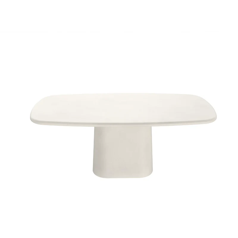 Table à manger rectangulaire 180 cm - Pied ovale - Peau de pierre - Lorient - Latte