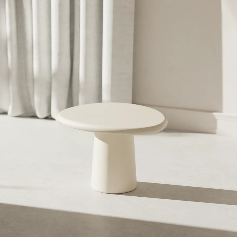 Table basse ronde aspect béton organique - Juno - StoneSkin - 60 cm