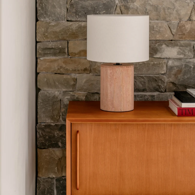 Lampe de table - Aussi - Travertin - Rose - H42 cm
