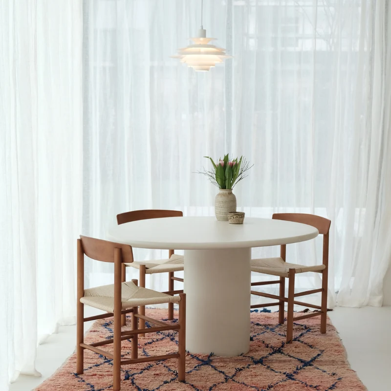 Table à manger ronde - Obi - Aspect béton - StoneSkin - 120 cm