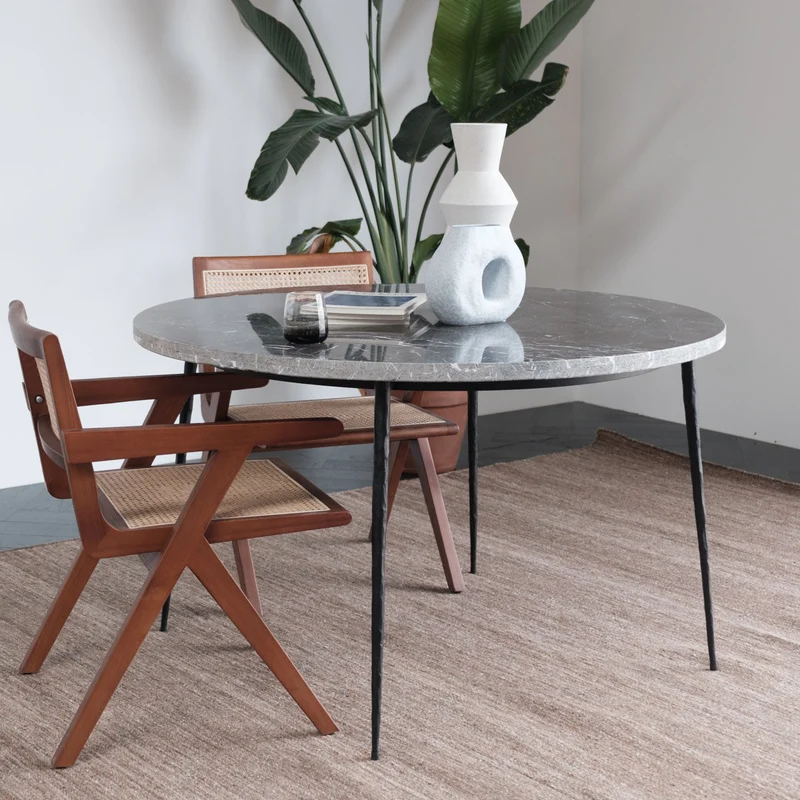 Table à Manger Ronde Noire - Montréal - Dia 125/H75cm - Noir