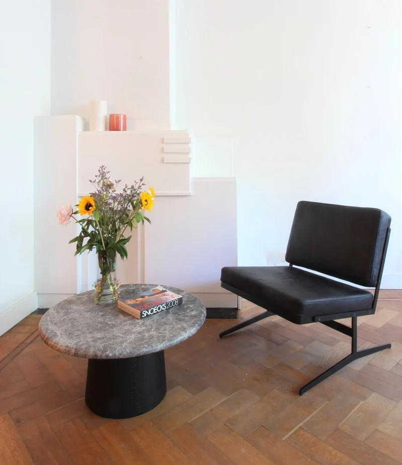 Table basse Firenze - Marbre Gris - 70x70x36cm