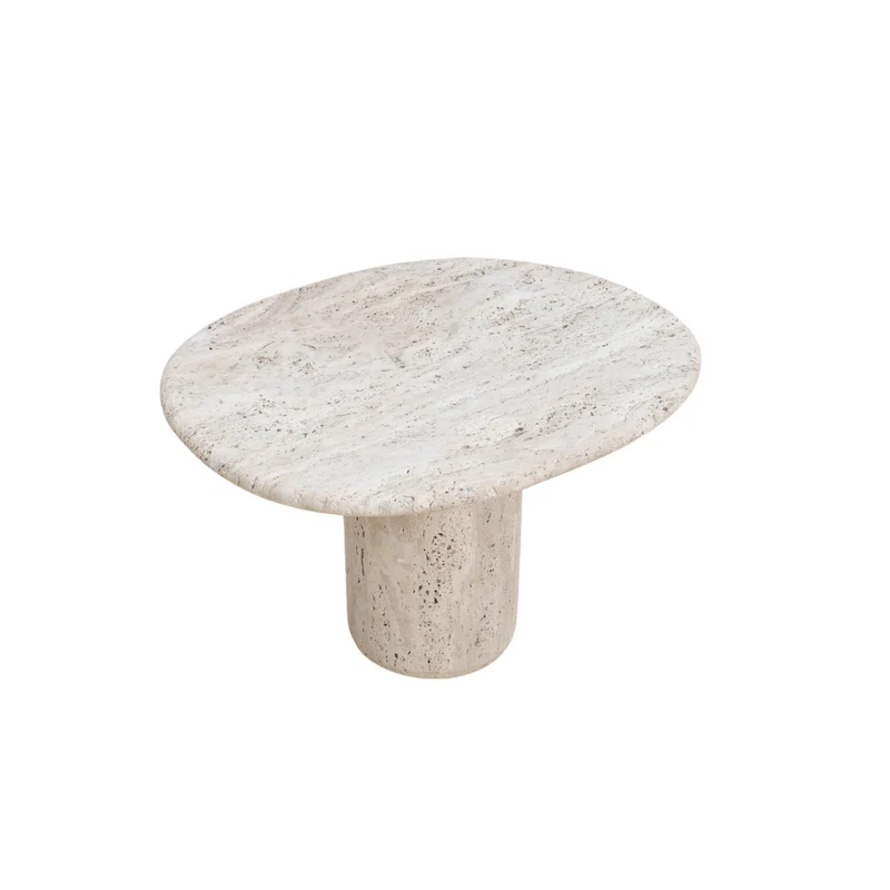 Canberra - Table d'Appoint Bio - Travertin Blanc