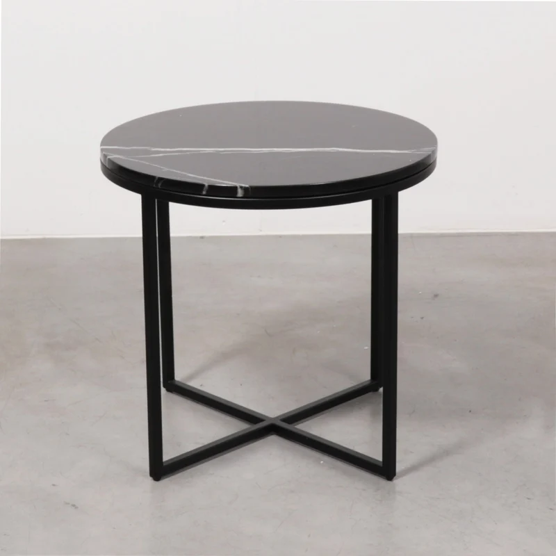 Table d'Appoint Margaux - Marbre Noir - 50x50x45cm
