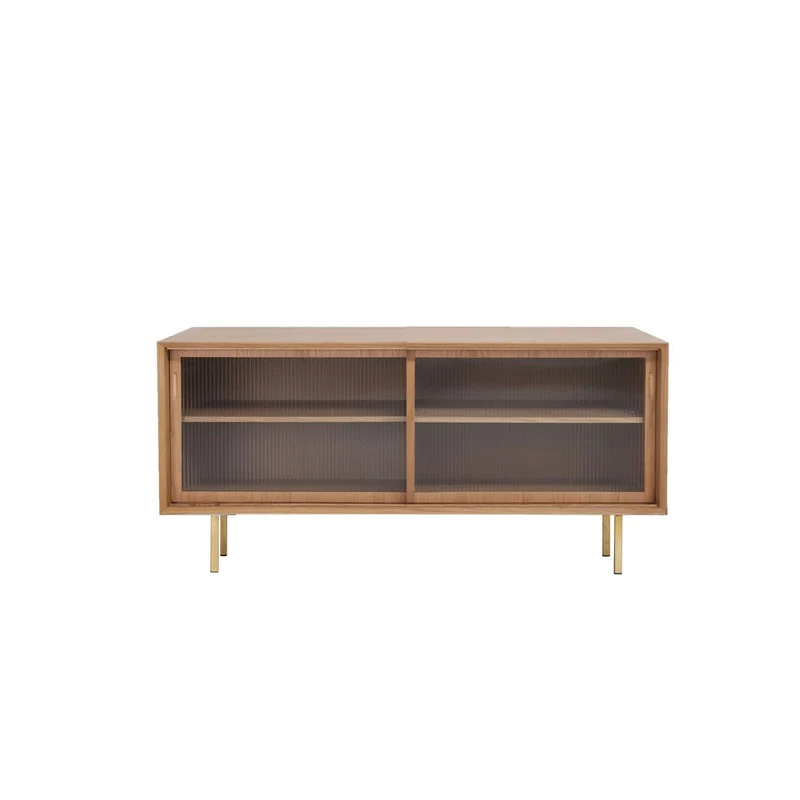 Buffet Sanchez - Chêne Naturel - 150 cm - Portes vitrées