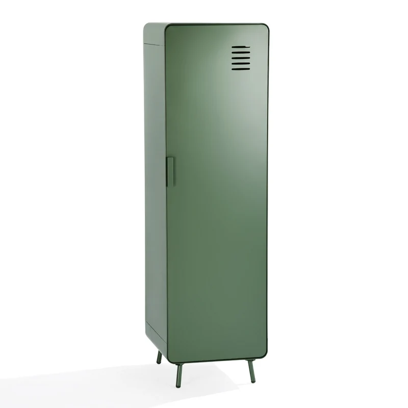 Armoire/Casier métallique vert au style industriel avec étagères - WALNUT