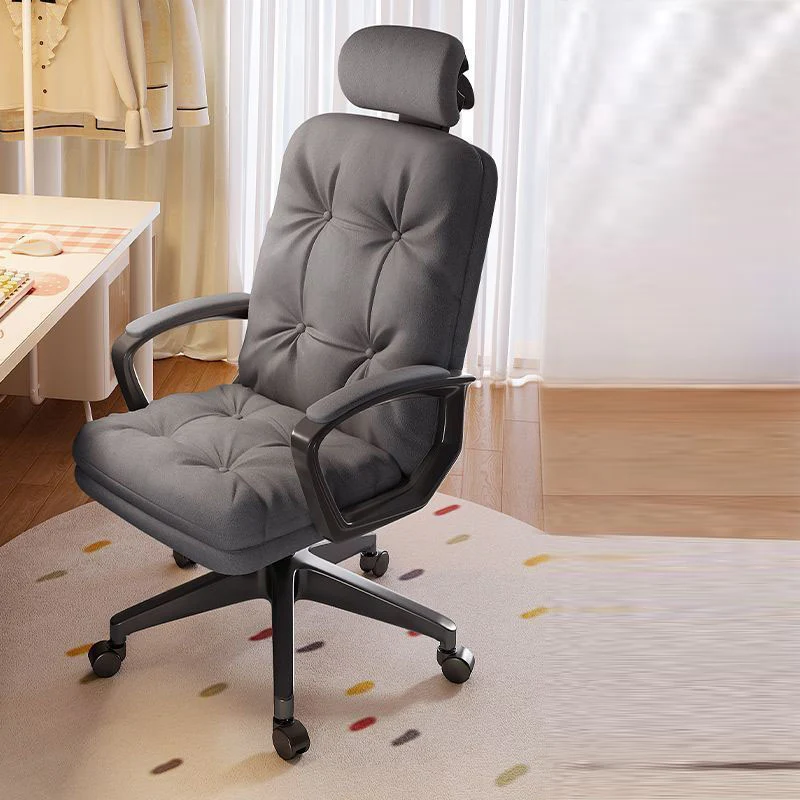 Modern Minimalist Adjustable Rotatable Metal Synthetic Fabric Foam Square Desk Chair Armrests Backrest For Home Office