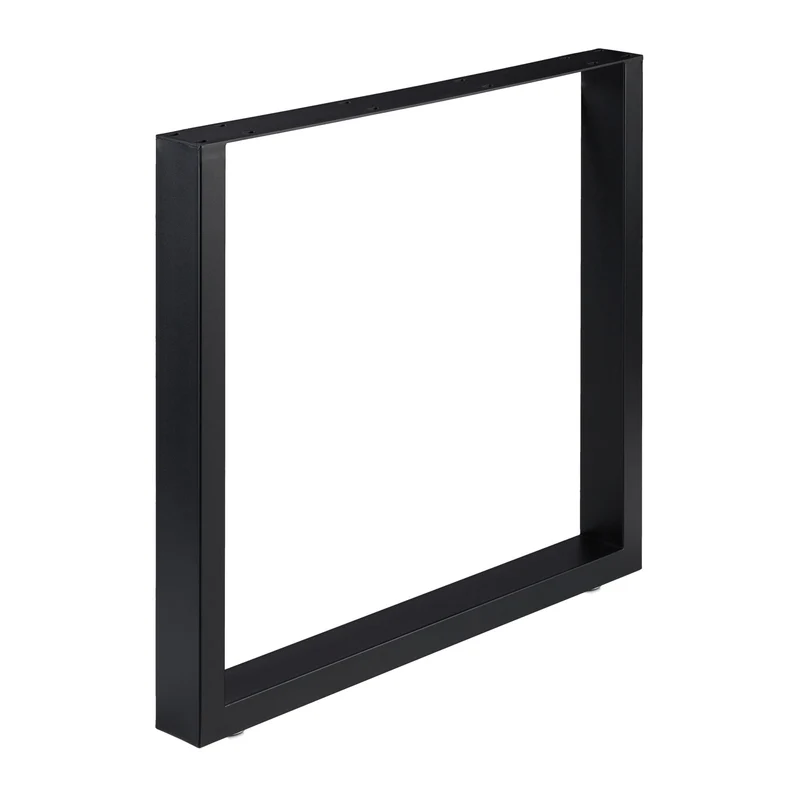 Lot de 2 pieds de table en acier noir pour table d’appoint cuisine design industriel 43 x 30 cm en acier noir 13_0010095