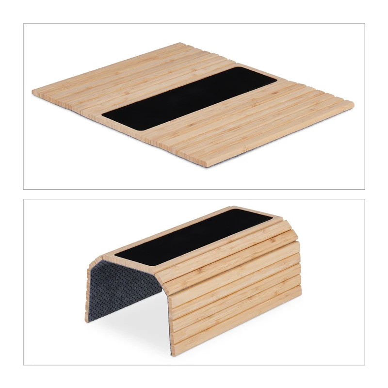 Support de canapé en bambou pratique pour boissons et snacks 40 x 25 x 5 cm en bambou naturel 13_0014418