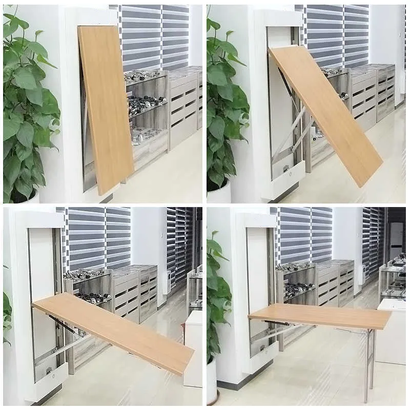 Ensemble de mécanisme de table pliante invisible fixé au mur